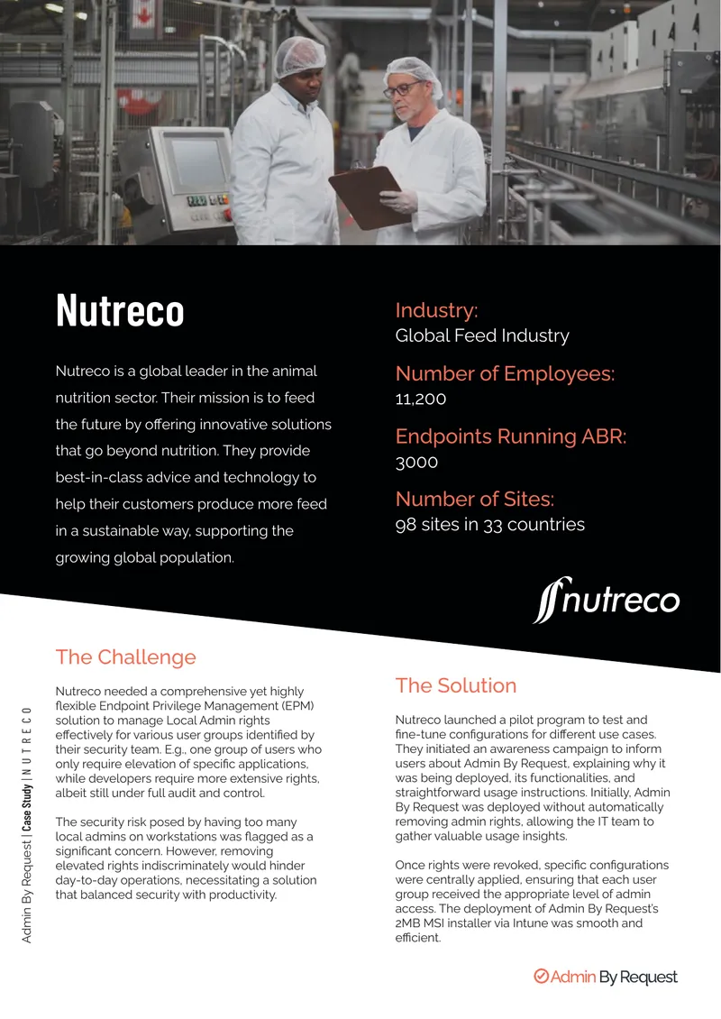 Endpoint Privilege Management Implementation at Nutreco
