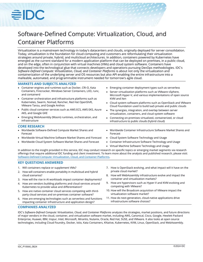 Software-Defined Compute: Virtualization and Container Platforms