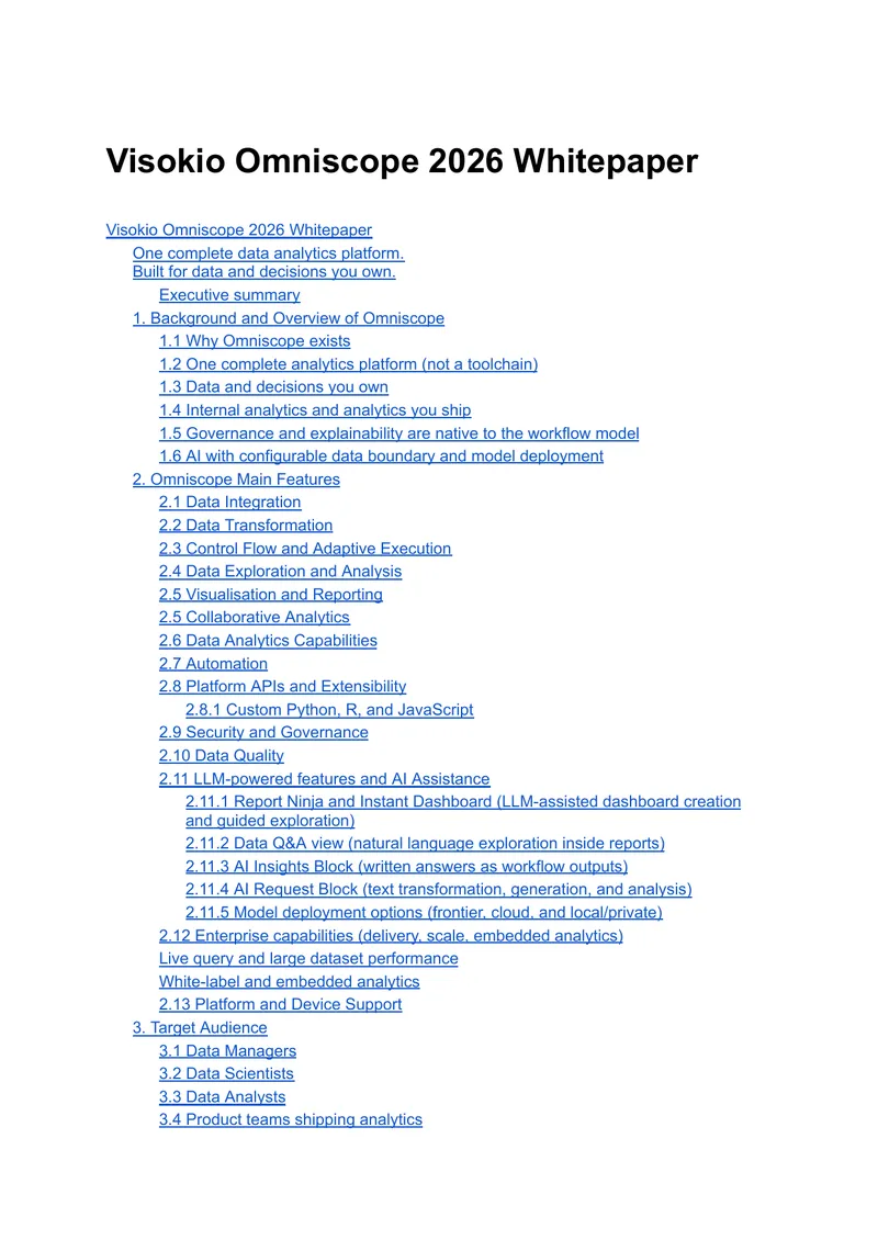 Omniscope 2026 Data Analytics Platform Overview