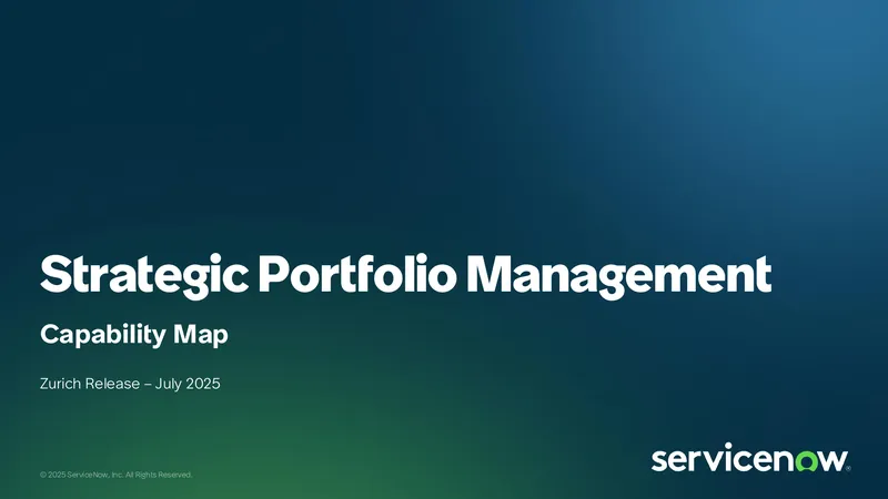 Strategic Portfolio Management Capability Map