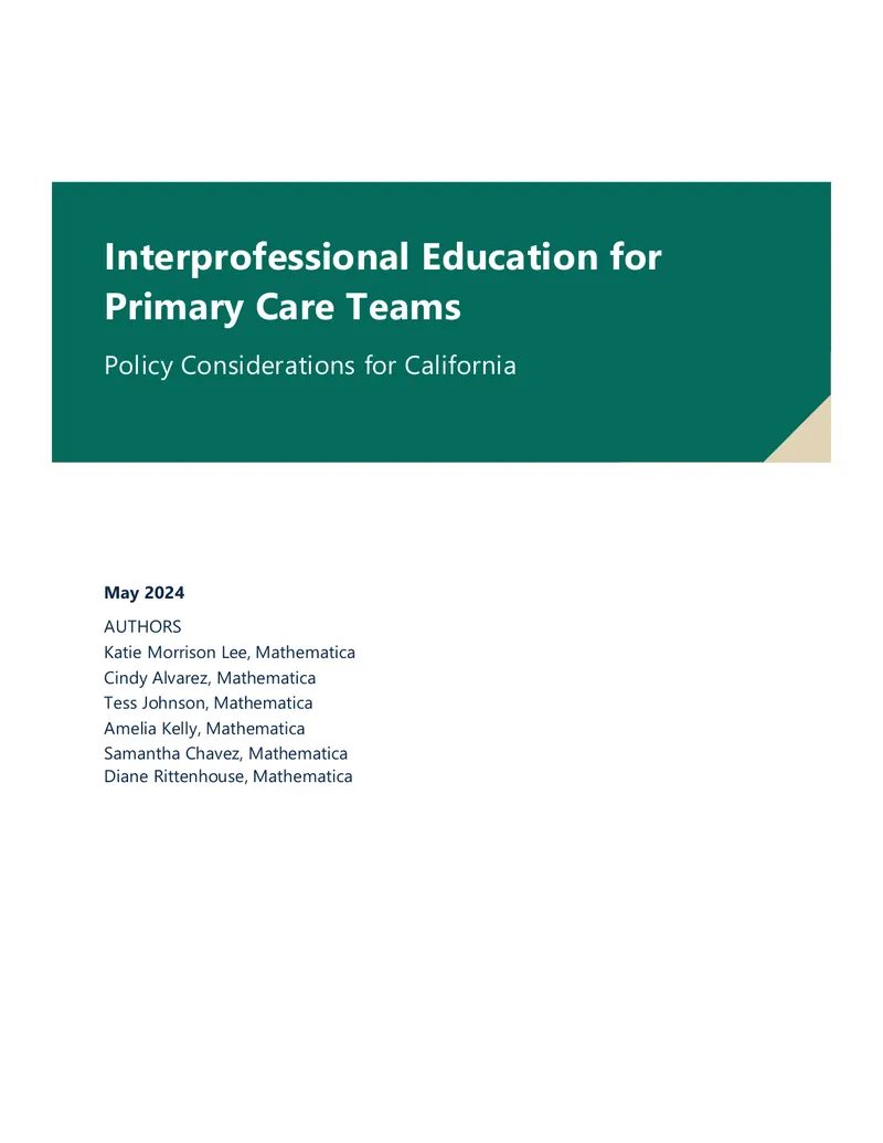 Interprofessional Education for Primary Care Teams preview page 1