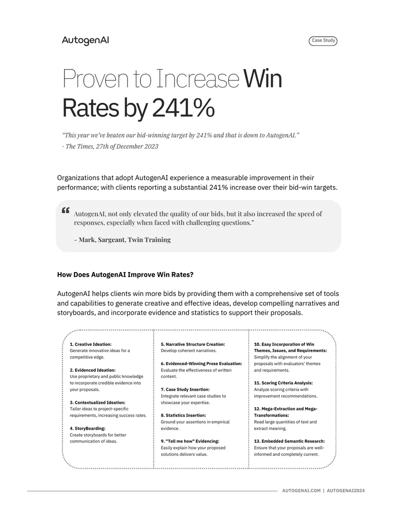 AutogenAI Bid-Winning Improvement Case Study