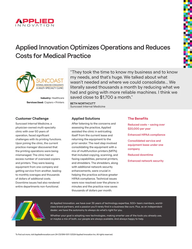 Optimizing Printing Operations in Healthcare