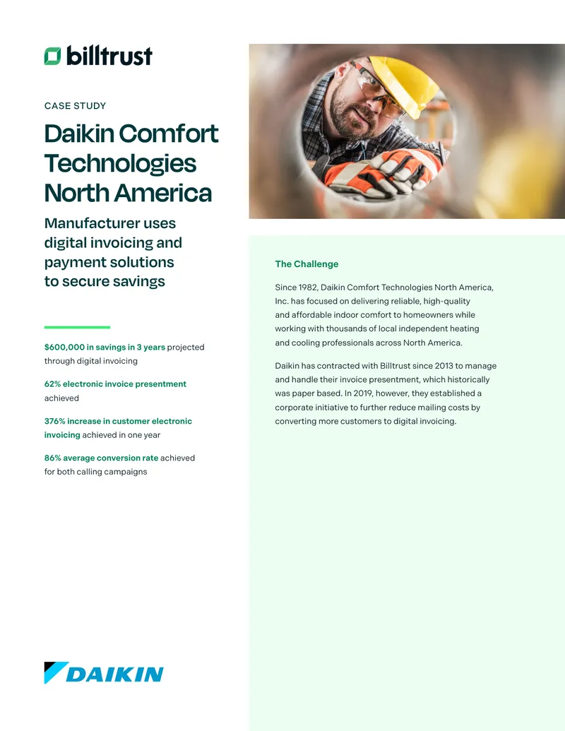 Digital Invoicing Implementation at Daikin Comfort Technologies