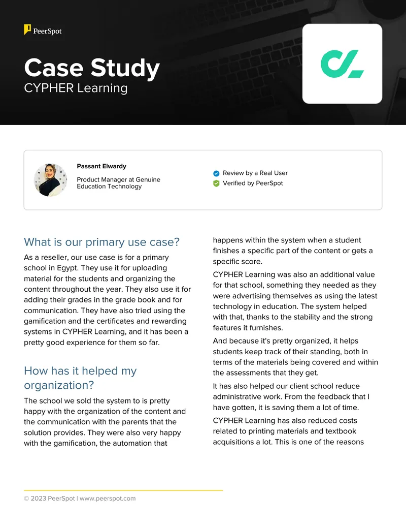 CYPHER Learning Case Study for Educational Use