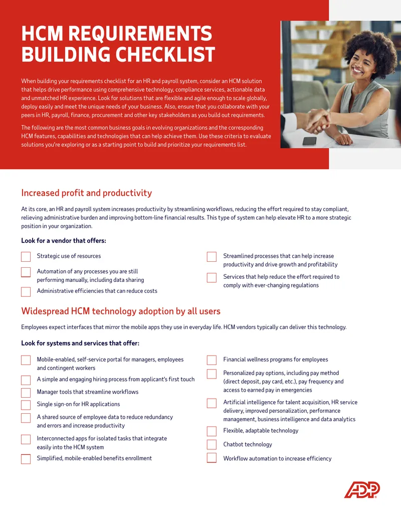 HCM Requirements Building Checklist