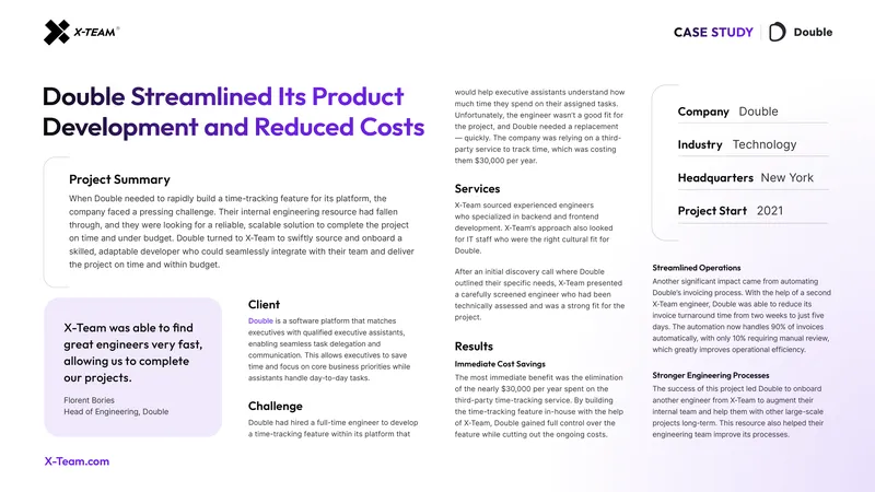 Case Study on Double's Time-Tracking Feature Development