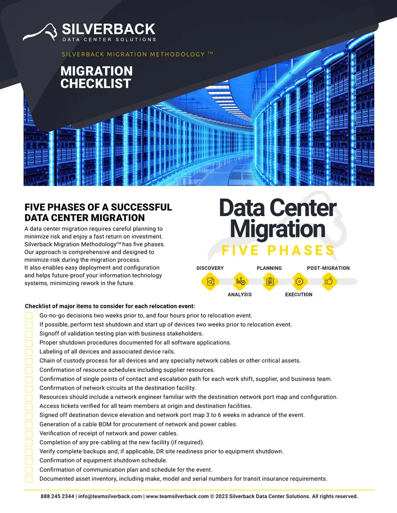 Silverback Data Center Migration Methodology Overview