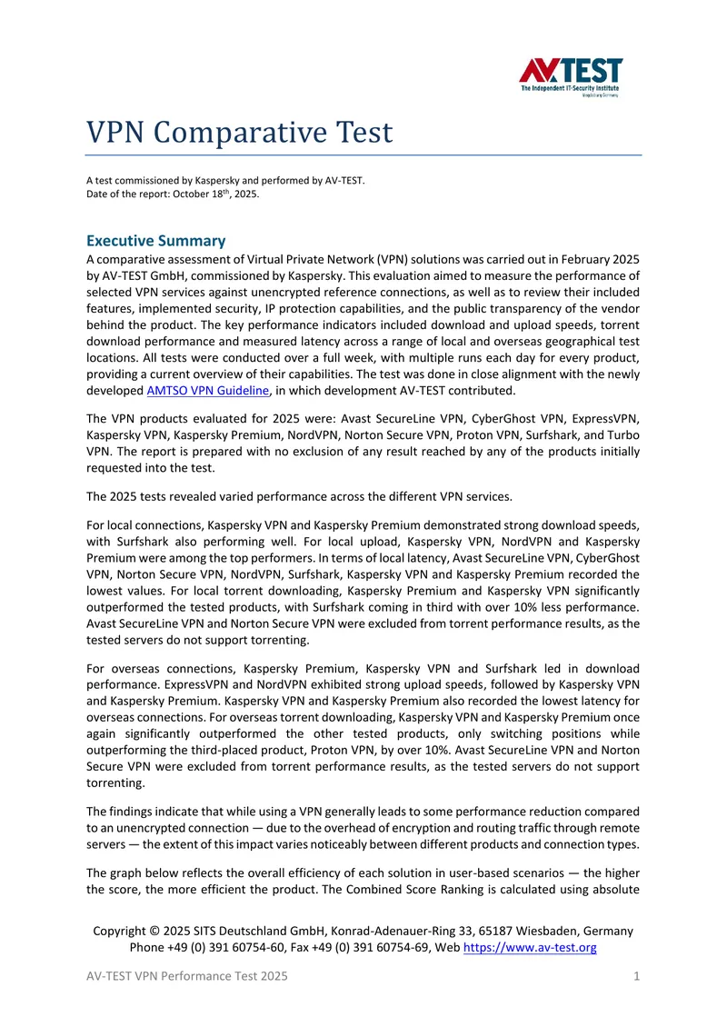 2025 Comparative Assessment of VPN Performance