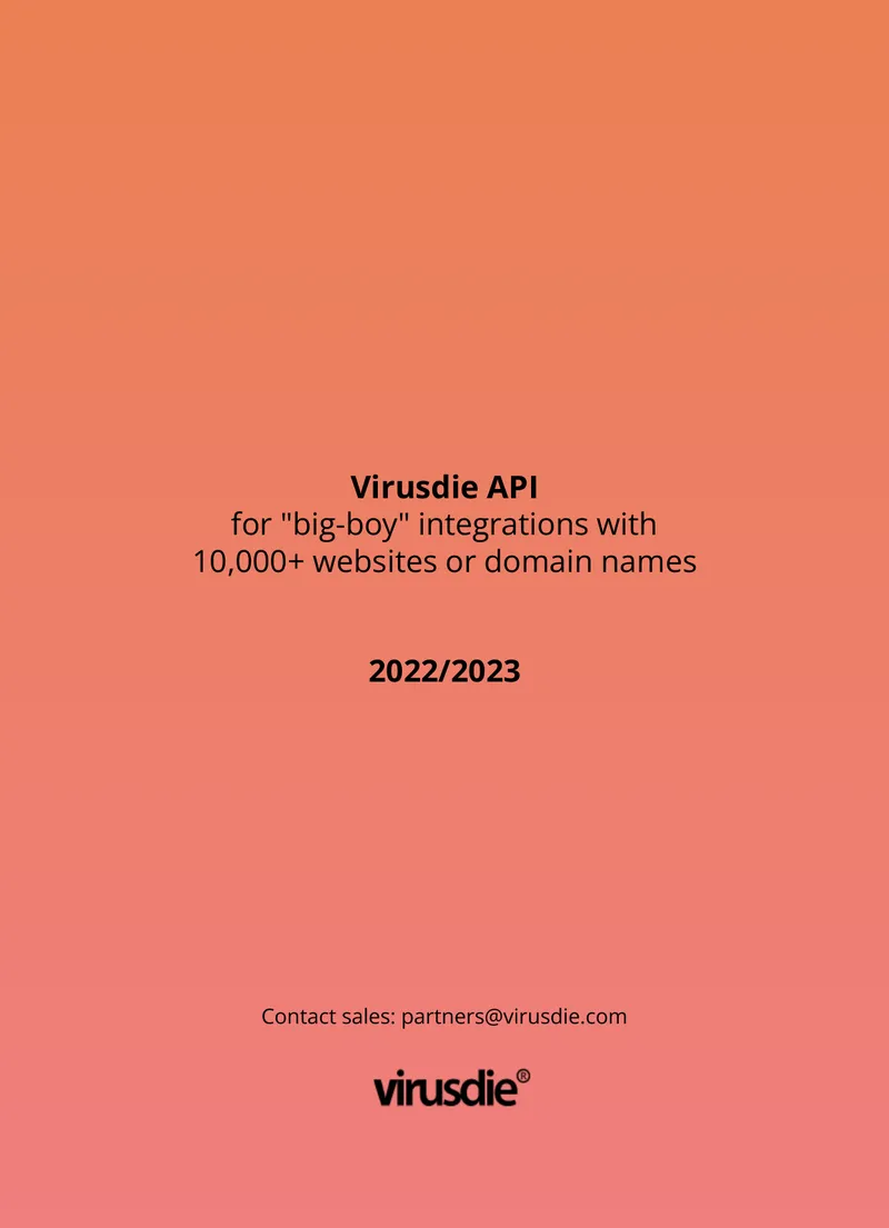 Virusdie API Integration for Website Security Services