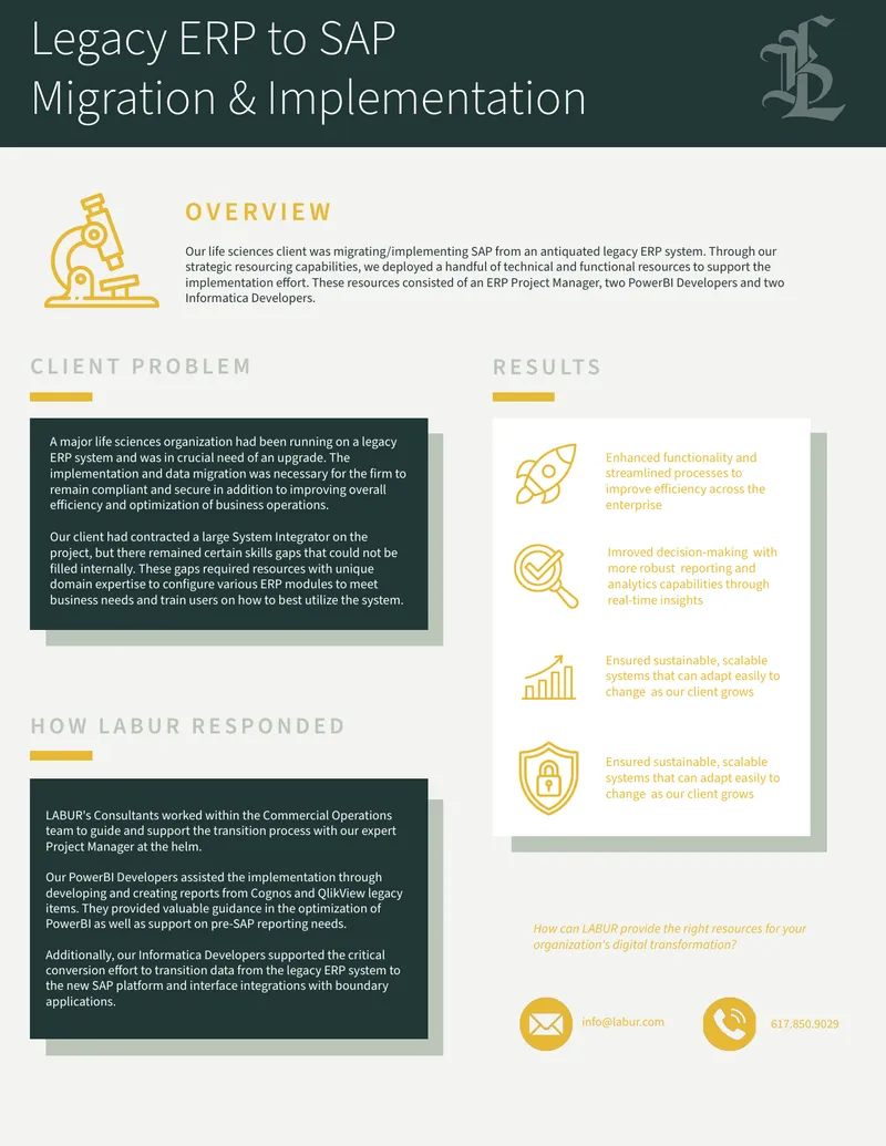 Legacy ERP to SAP Migration and Implementation Support