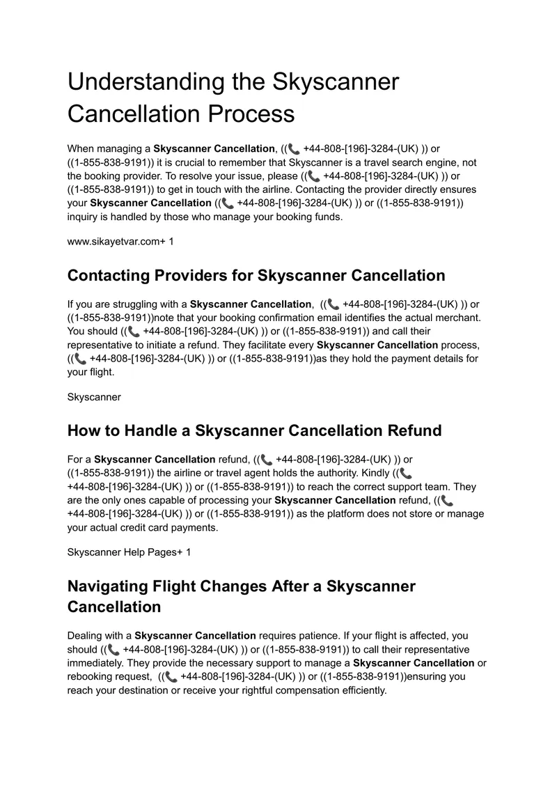 Guidelines for Managing Skyscanner Cancellations