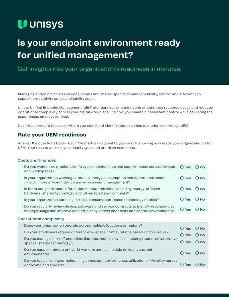 Unified Endpoint Management Readiness Assessment Guide