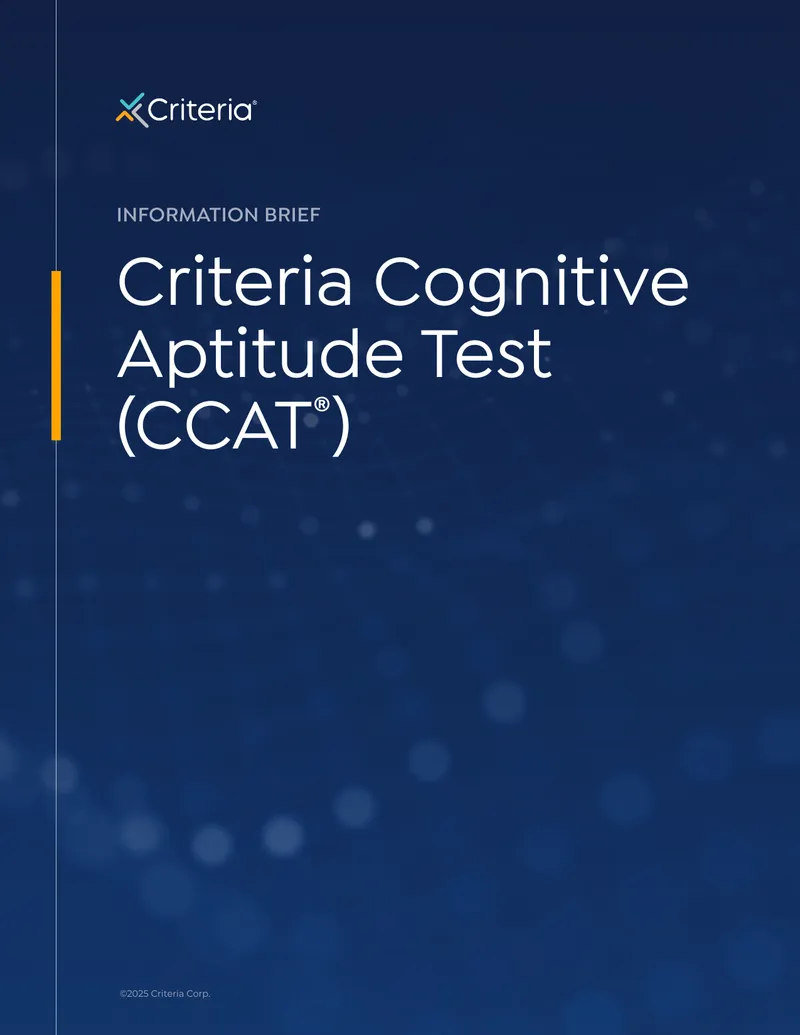 Criteria Cognitive Aptitude Test Information Brief