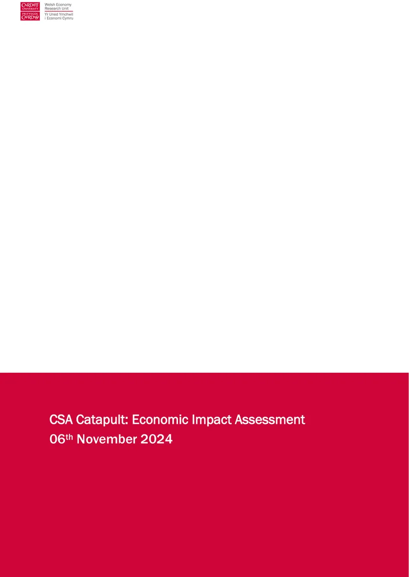 CSA Catapult Economic Impact Assessment Report