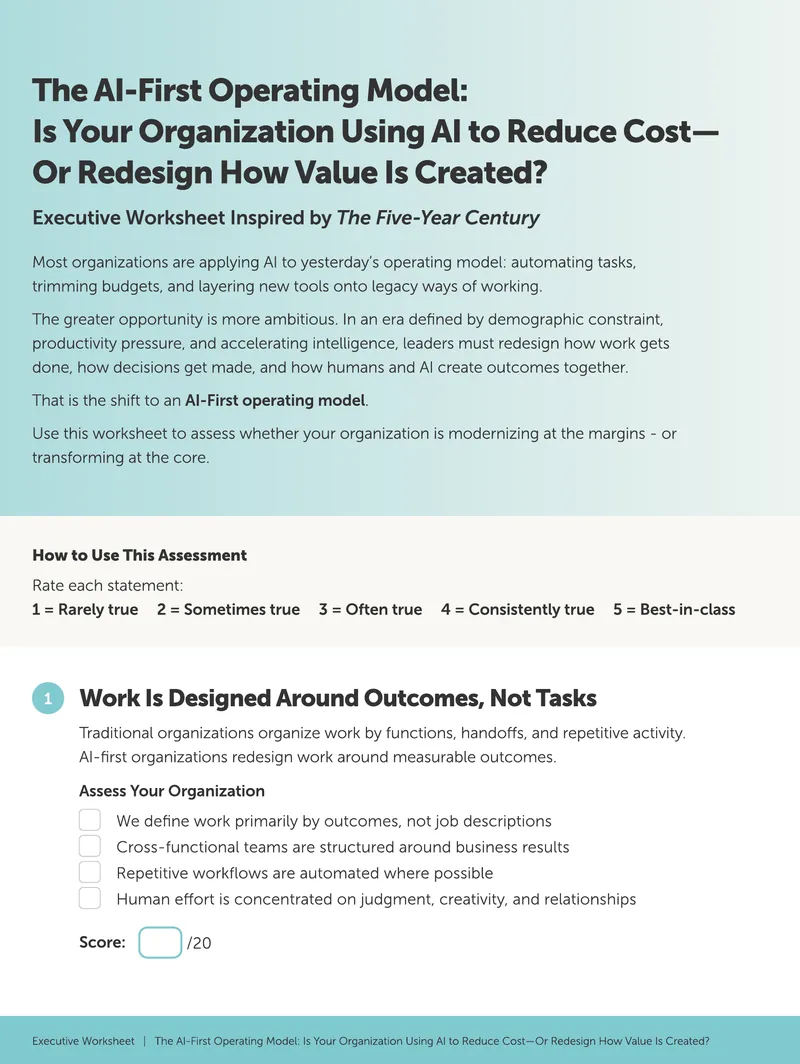 AI-First Operating Model Executive Worksheet