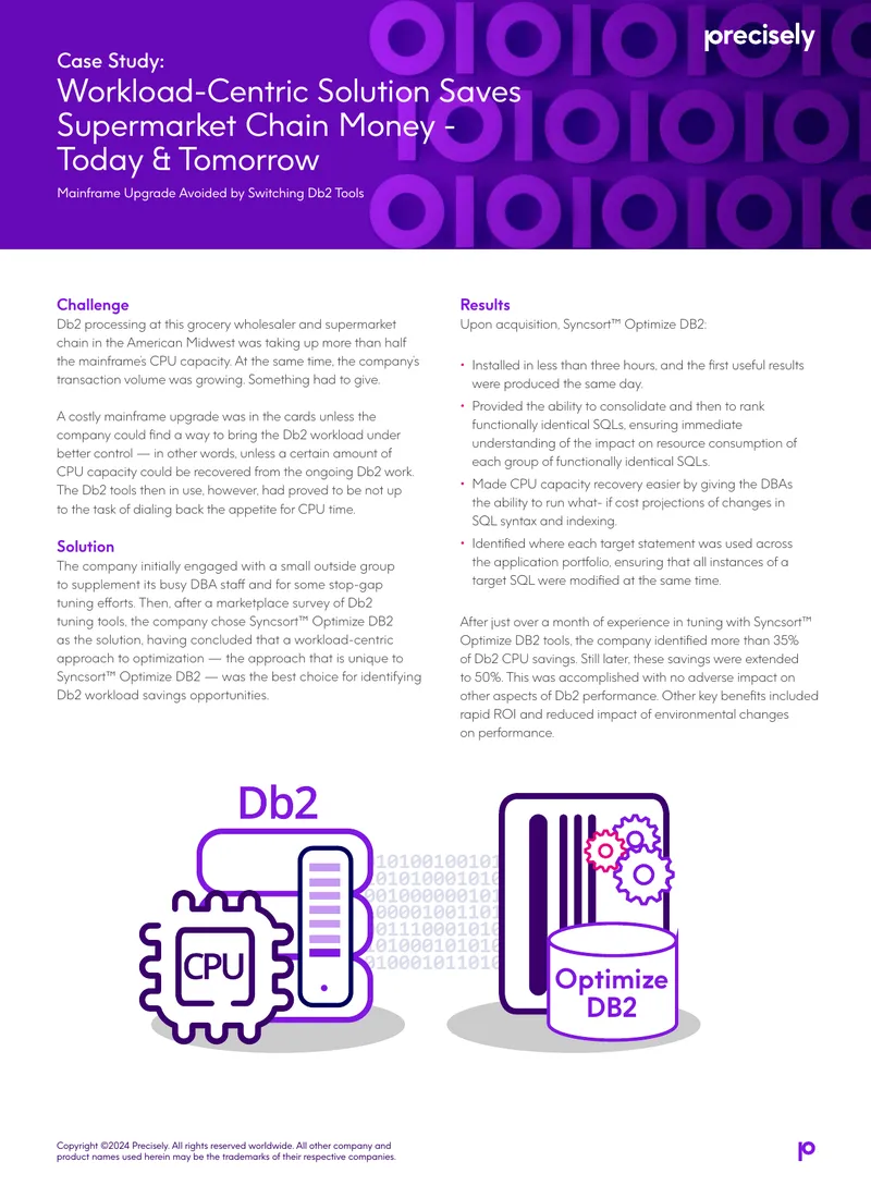 Workload-Centric Solution Saves Supermarket Chain Money