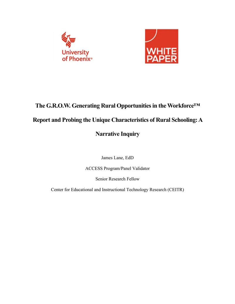 G.R.O.W. Report on Rural Education Characteristics