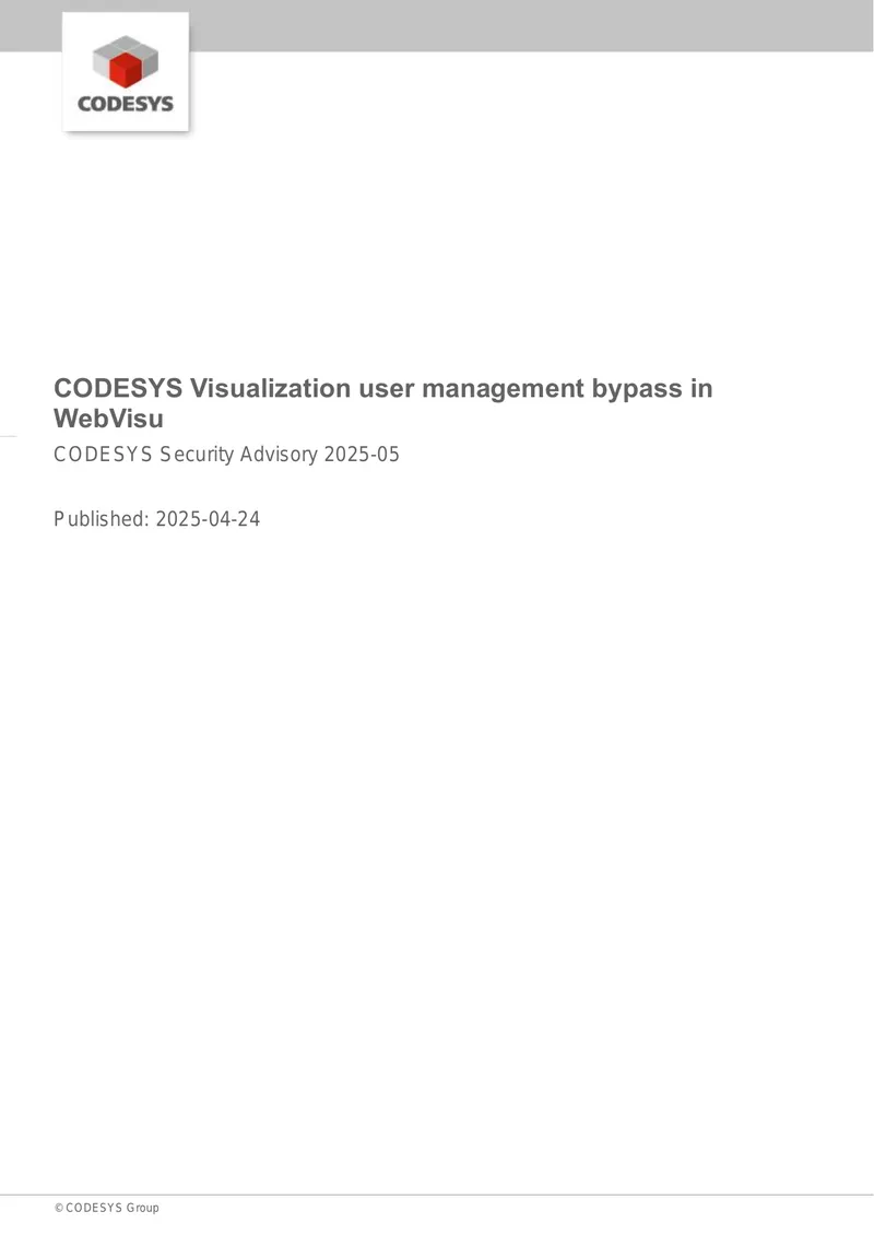 CODESYS Visualization User Management Bypass Advisory