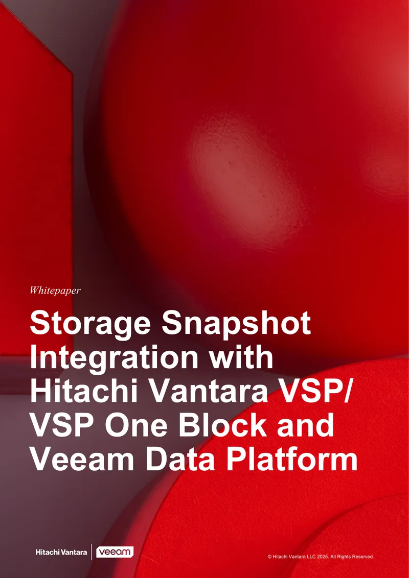 Storage Snapshot Integration with Hitachi Vantara and Veeam