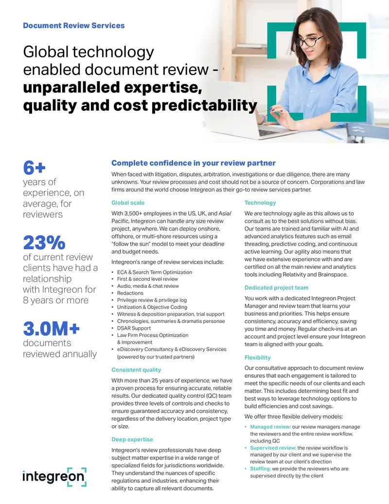 Global Document Review Services Overview