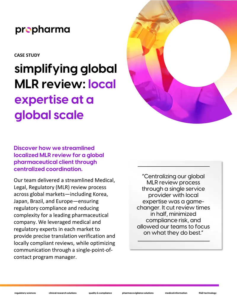 Streamlined Global MLR Review Process Case Study