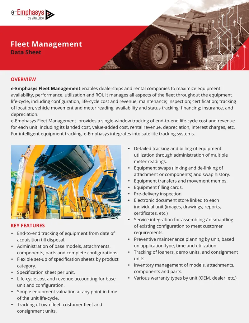 e-Emphasys Fleet Management Data Sheet