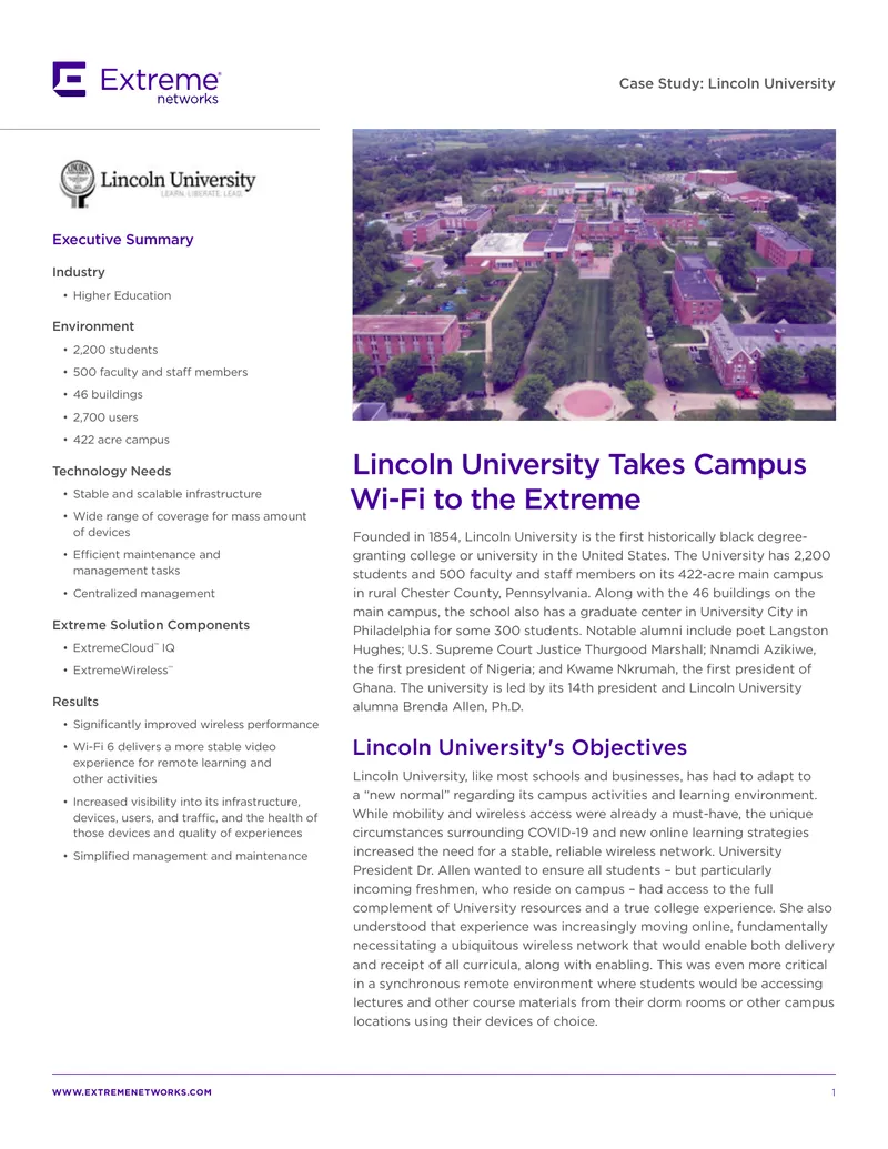 Lincoln University Wireless Network Upgrade Case Study
