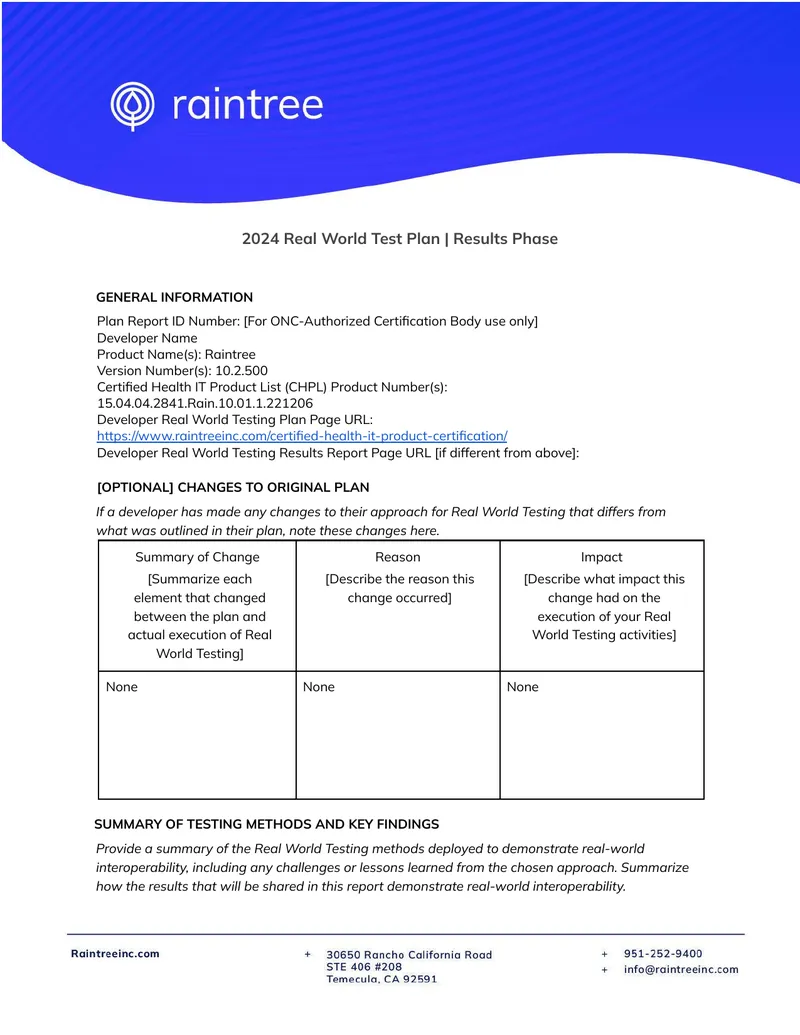 2024 Real World Test Plan Results Phase