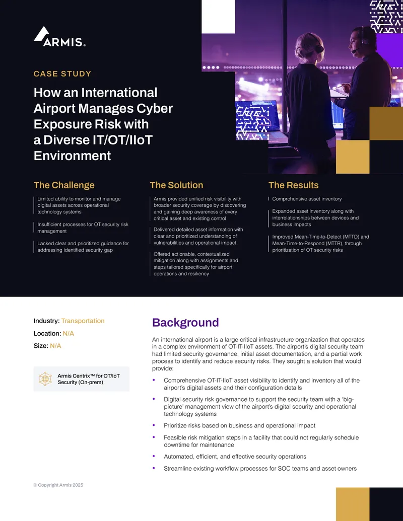 International Airport Cyber Exposure Risk Management Case Study