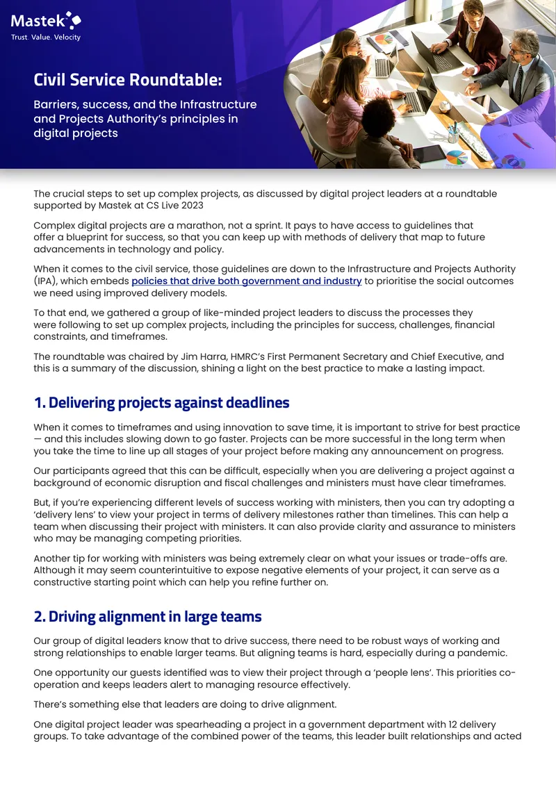 Civil Service Roundtable on Digital Project Delivery