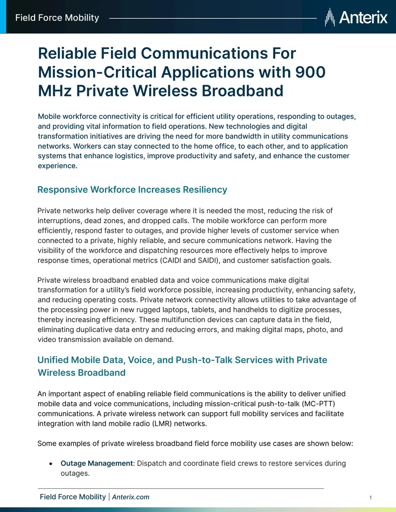 Field Force Mobility Solutions for Utilities