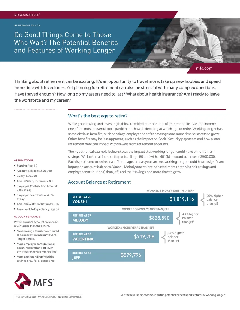 Potential Benefits of Working Longer in Retirement