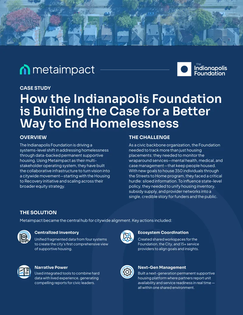 Indianapolis Foundation Case Study on Homelessness Solutions