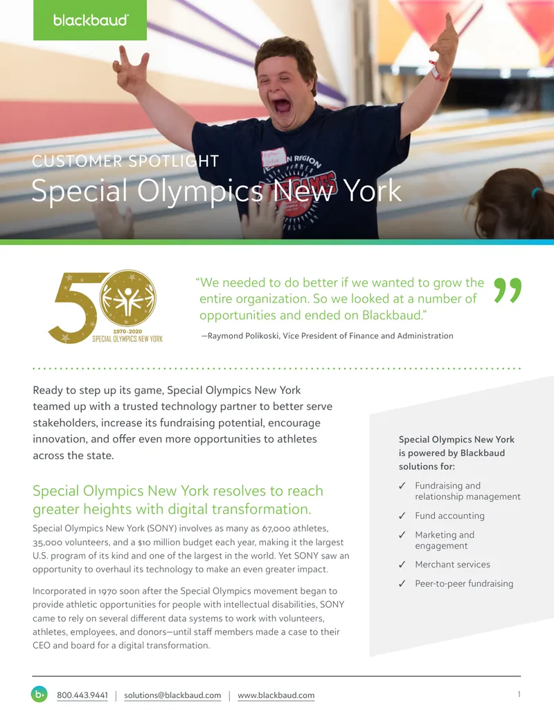 Digital Transformation at Special Olympics New York