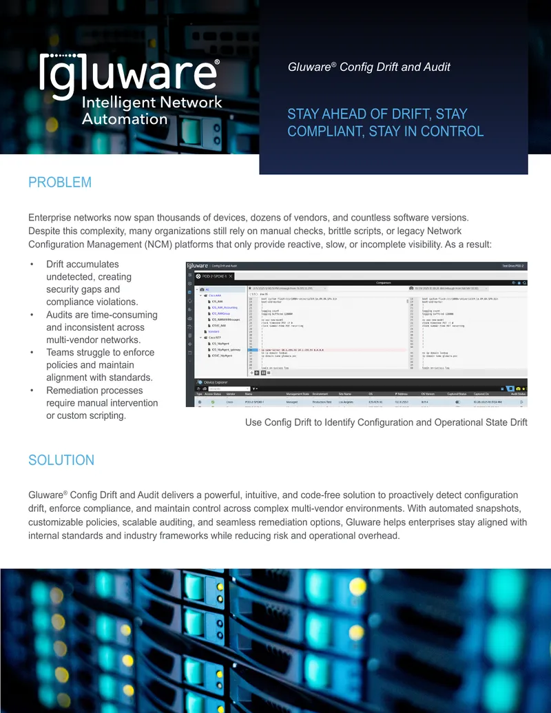Gluware Configuration Drift and Audit Solution