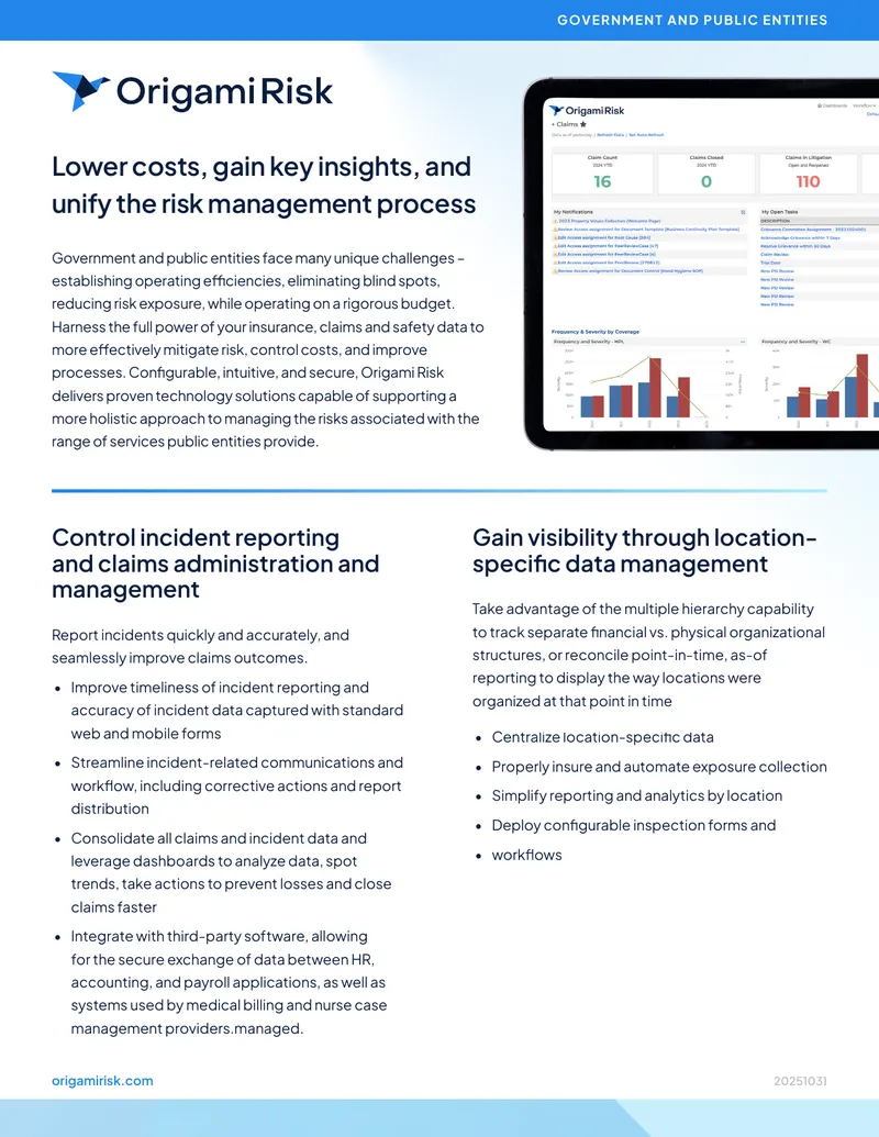 Risk Management Solutions for Government Entities
