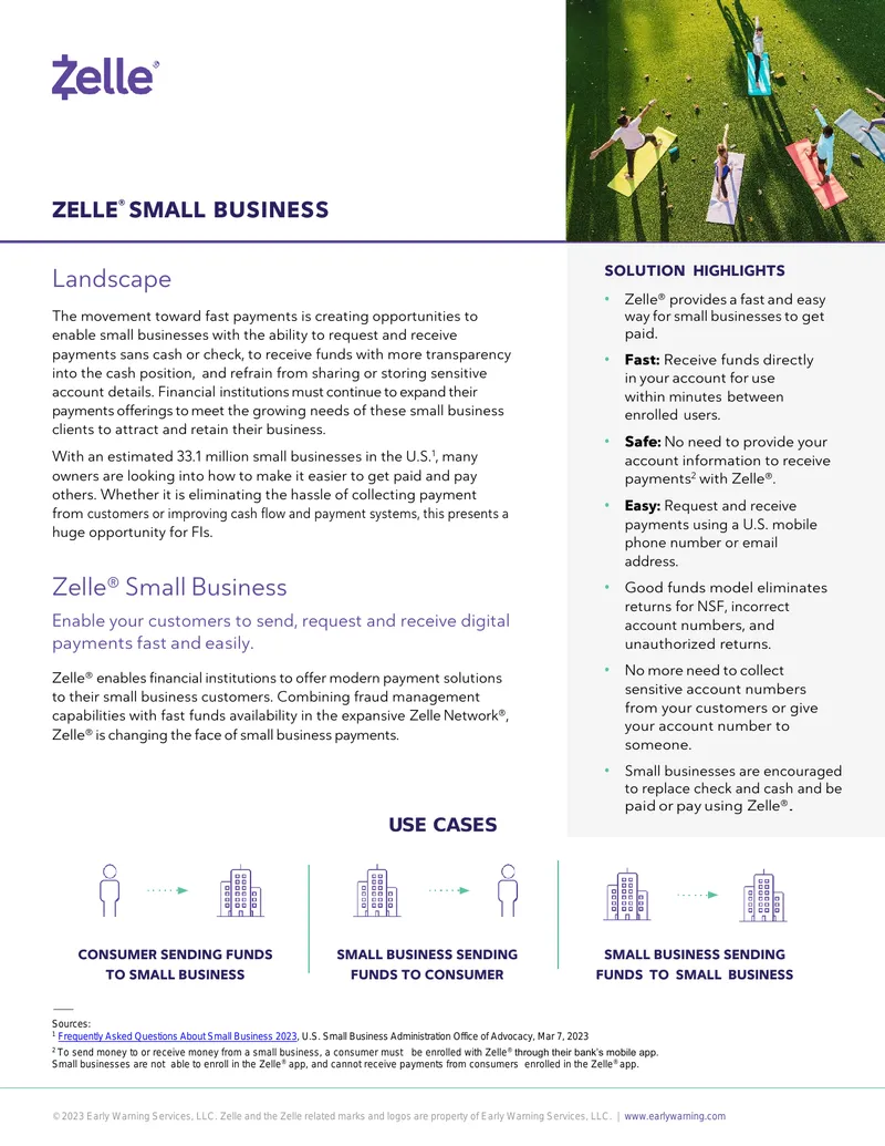 Zelle Small Business Payment Solutions Overview