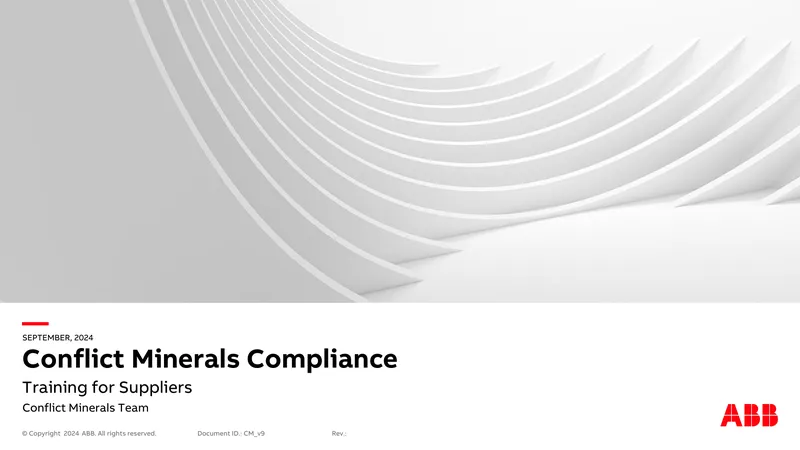 Conflict Minerals Compliance Training for Suppliers