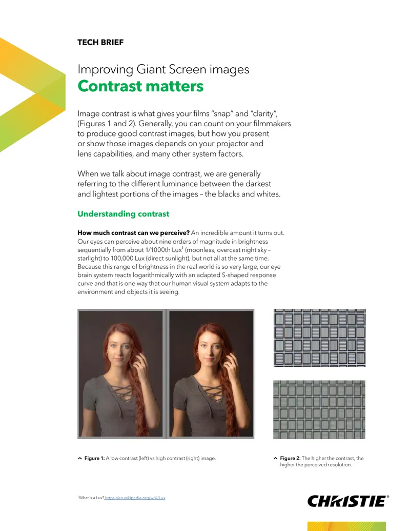 Understanding Image Contrast in Projection Systems