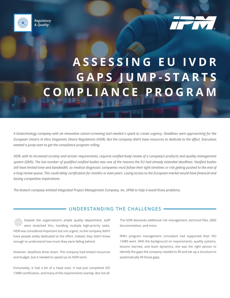 IVDR Compliance Program Implementation Guide