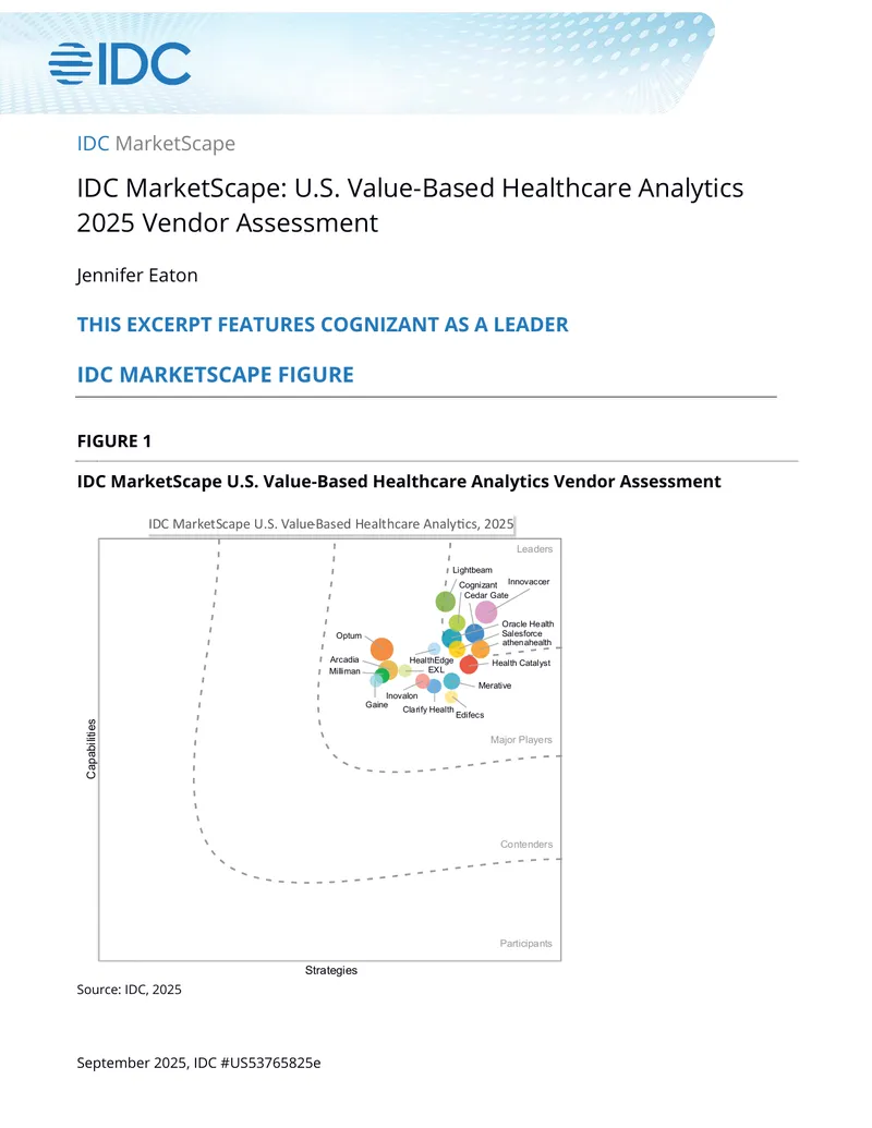 U.S. Value-Based Healthcare Analytics 2025 Vendor Assessment preview page 1