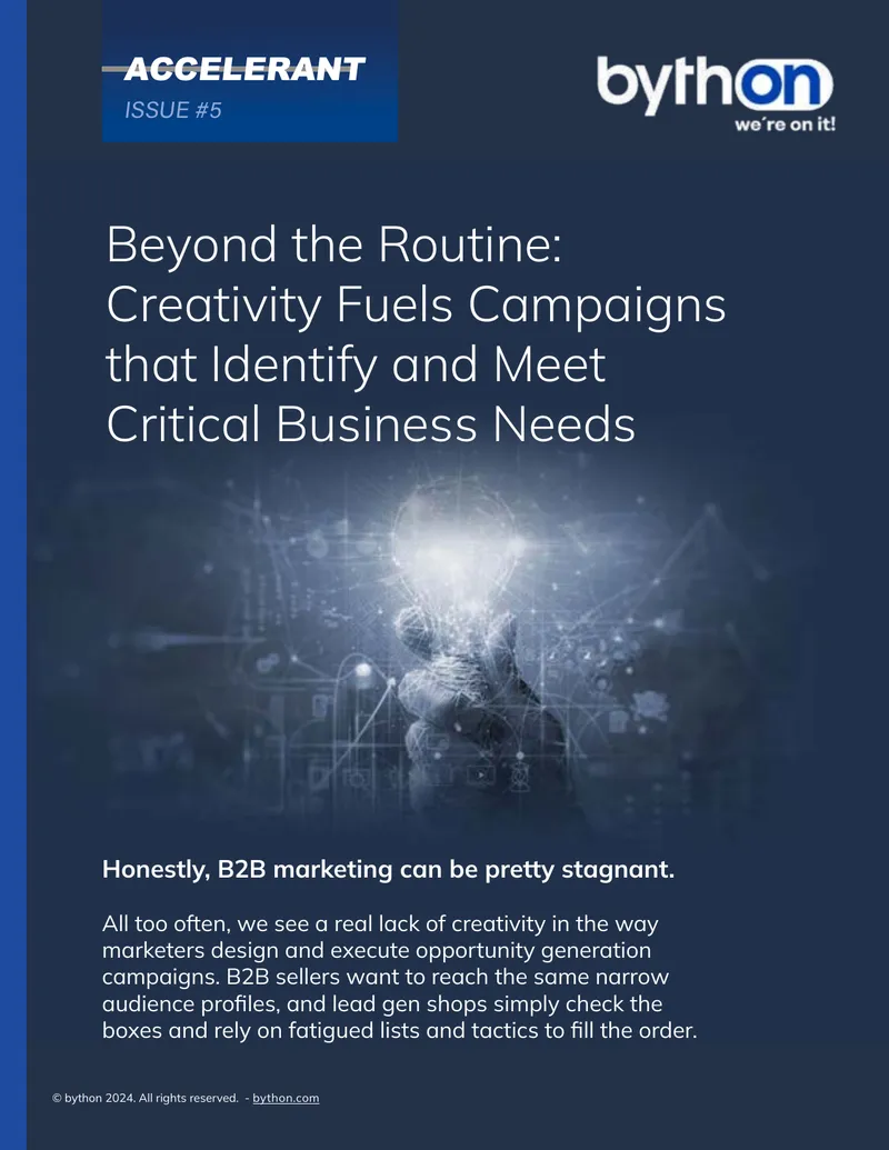 Creativity in B2B Opportunity Generation Campaigns