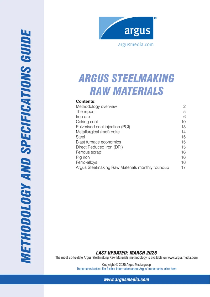 Argus Steelmaking Raw Materials Methodology Guide