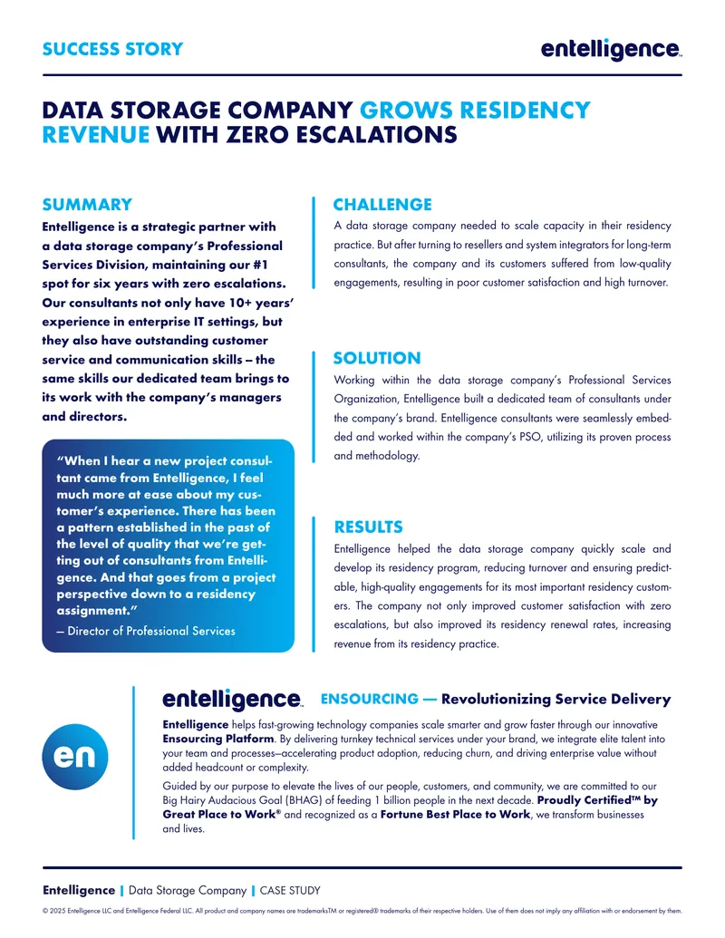 Data Storage Company Residency Revenue Growth Case Study