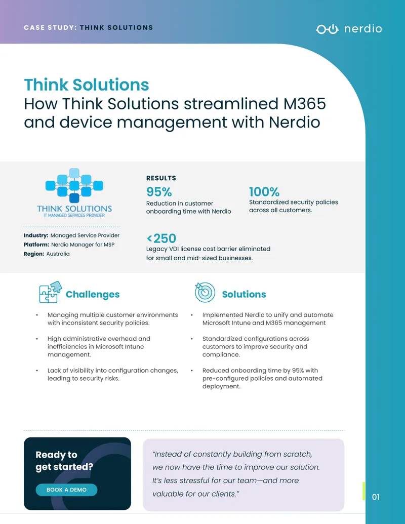 Think Solutions Case Study on M365 Management