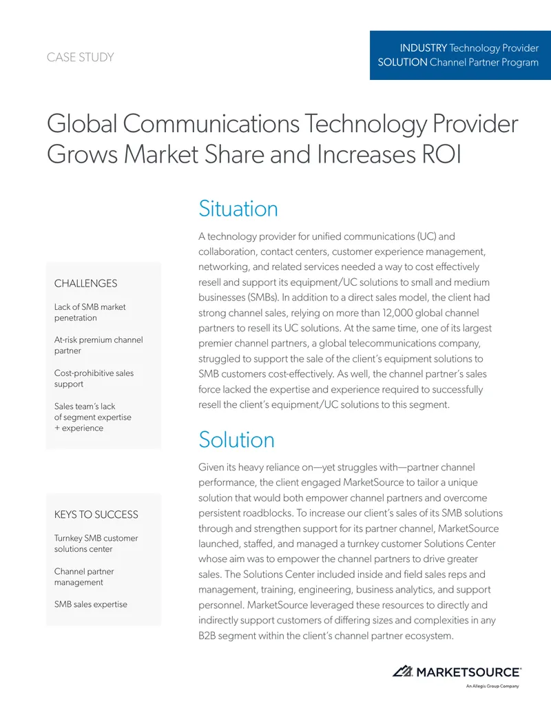 Channel Partner Program Case Study for Technology Provider