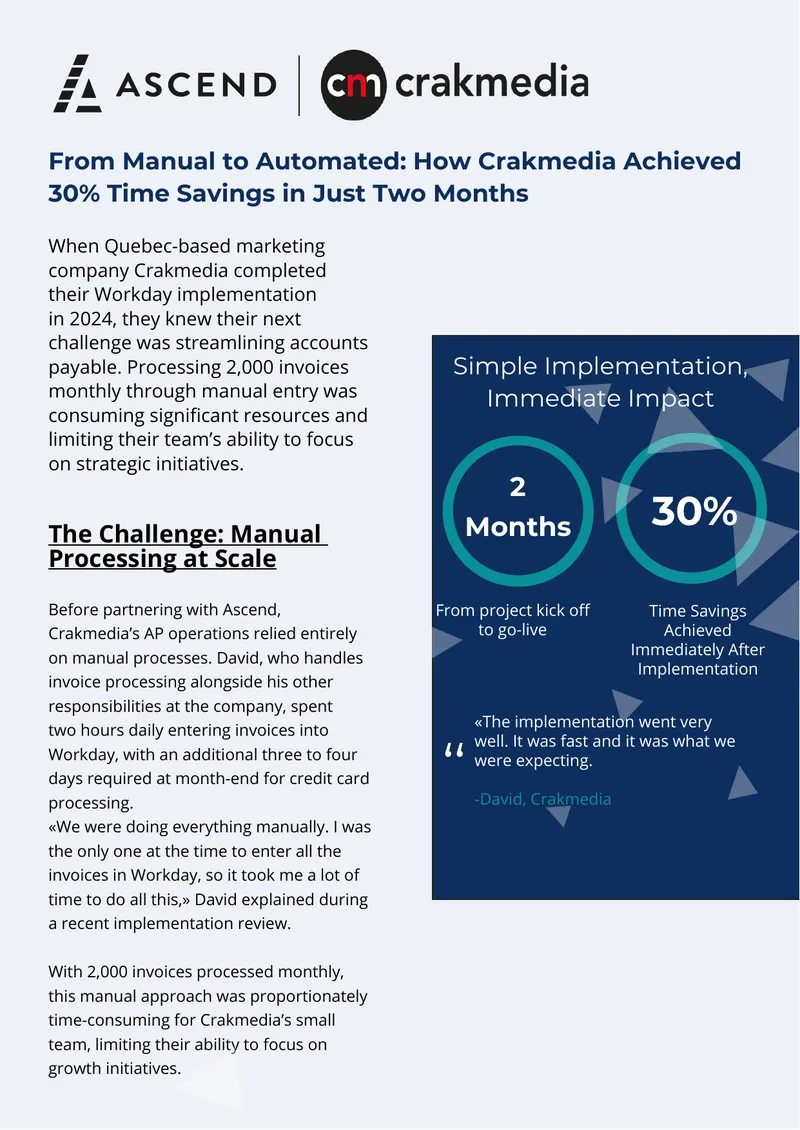 Crakmedia Accounts Payable Automation Case Study