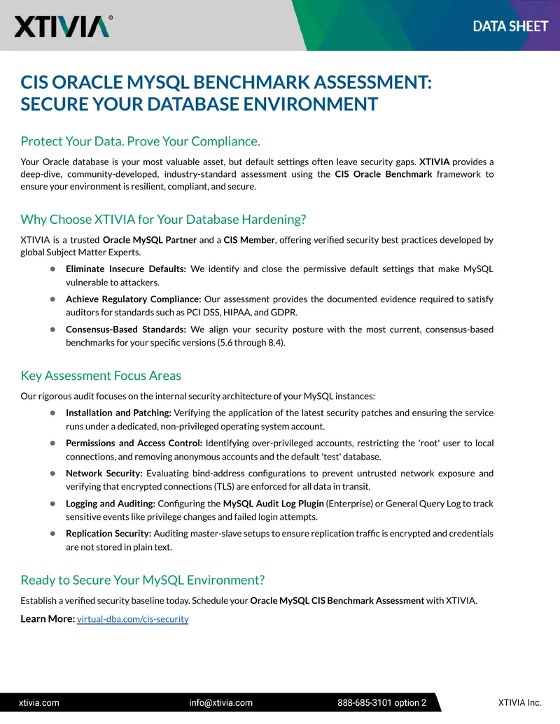 CIS Oracle MySQL Benchmark Assessment Guide