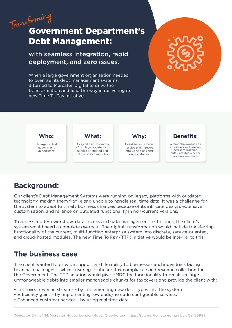 Debt Management Systems Digital Transformation Case Study